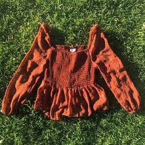 orange floral aeropostale top